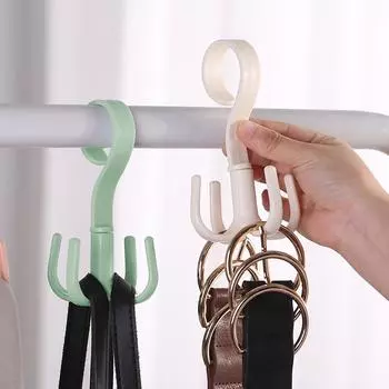 Гардеробная вешалка для одежды, органайзер, экономящий место, вращающаяся вешалка, крючки, вешалка для сумок, обуви, пояса, шарфа, вешалка для шкафа 1PCS