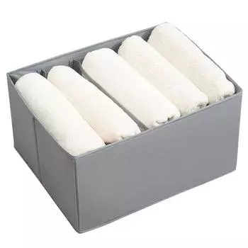 Гардеробный органайзер для одежды, моющиеся складные органайзеры для шкафа и ящики для хранения, 5/7 сеток L серый