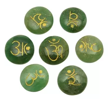 Гармонизировать 7 Чакра Рейки Исцеление Кристалл Символы Зеленый Авантюрин Камень Духовный Подарок Энергии