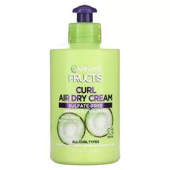 Garnier, Fructis, Curl Nourish, несмываемый уход, крем-масло Air Dry, 10,2 жидких унций (300 мл)