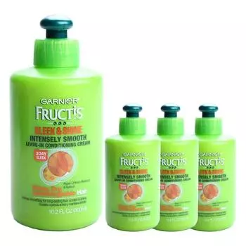 Garnier Fructis Sleek & Shine Intensely Smooth Leave-In Conditioning Cream, 300ml, 4 pieces