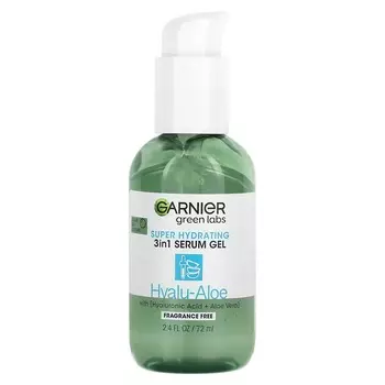 Garnier, Green Labs, суперувлажняющий сывороточный гель 3 в 1, гиалуроновая кислота и алоэ, без отдушек, 2,4 жидких унции (72 мл)
