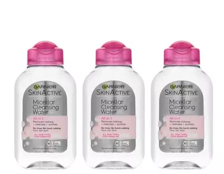 Garnier SkinActive Мицеллярная очищающая вода для всех типов кожи жидкая унция 3 шт 3.4