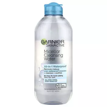 Garnier, SkinActive, мицеллярная очищающая вода, все в одном, водостойкая, 400 мл (13,5 жидких унций)