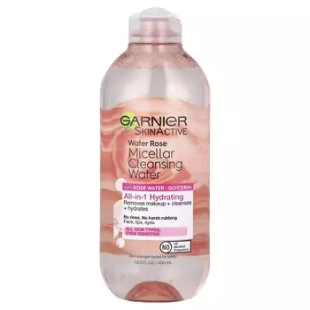 Garnier, SkinActive, очищающая мицеллярная вода Water Rose, 13,5 жидких унций (400 мл)