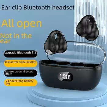 Гарнитура Bluetooth 5.3 Ear Clip с дисплеем — не вставная, беспроводная, с длительным сроком службы батареи T352 Clip-on чёрный
