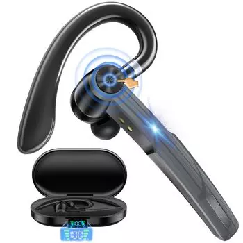 Гарнитура Bluetooth Bluetooth Single Bluetooth до 110 в режиме ожидания 500 мАч Зарядный чехол со светодиодом Оставшееся ухо Подвесной микрофон Bluetooth для левого и правого ушей