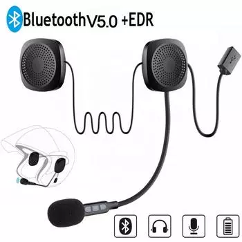 Гарнитура Bluetooth для мотоциклетного шлема V5.0 EDR с шумоподавлением, аккумулятор 250 мАч, 6 часов в режиме разговора, беспроводные наушники для внутренней связи для мотоциклетного шлема T2