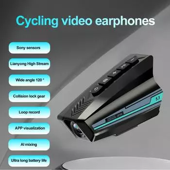 Гарнитура Bluetooth для мотоциклетного шлема, водонепроницаемая, голосовое управление, беспроводная, практическая гарнитура с камерой 1080P HD