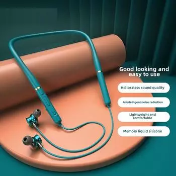 Гарнитура Bluetooth для шеи, мощная внутриканальная спортивная игровая гарнитура с магнитным поглощением, нано-беспроводная гарнитура со сверхдлительным сроком службы батареи зелёный