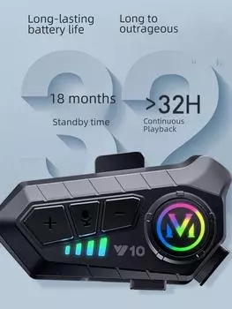 Гарнитура Bluetooth для шлема со встроенной гарнитурой для езды на велосипеде, мотоцикле, поездок на работу и путешествий Y10-Hard Wheat High Definition Sound Quality