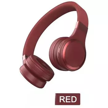 Гарнитура Bluetooth-гарнитура, беспроводная музыкальная гарнитура, сабвуфер, трехмерные хлопковые полузакрытые уши бордовый