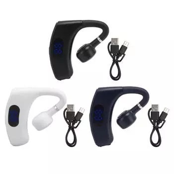 Гарнитура Bluetooth с одним ухом. 4 Шумоподавление. Длительное время ожидания. Беспроводной наушник с углом обзора 180 градусов. Black