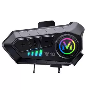 Гарнитура BT для мотоциклетного шлема, беспроводная водонепроницаемая громкая связь с шумоподавлением BT 5.3, домофон Hard Mic чёрный