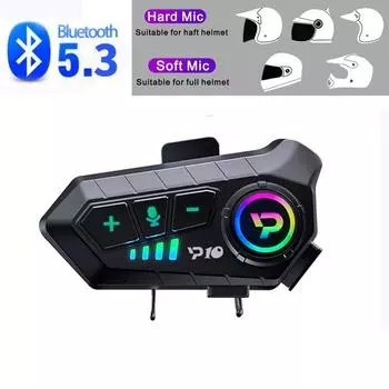 Гарнитура для мотоциклетного шлема, беспроводные наушники Bluetooth 5,3 с шумоподавлением, громкая связь, воспроизведение музыки, водонепроницаемые наушники для мотоциклетного шлема opp