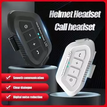 Гарнитура для мотоциклетного шлема BT5.0, беспроводная гарнитура для звонков в режиме громкой связи, стереосистема CVC с шумоподавлением, Bluetooth-плеер для мото чёрный
