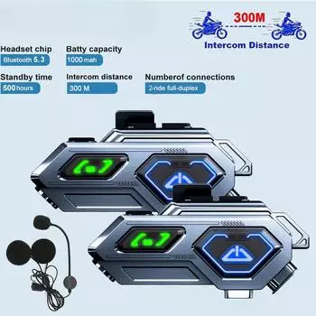 Гарнитура для мотоциклетного шлема Pro-Rider BT5.3 — 600-метровая связь, светодиодная подсветка, шумоподавление ENC, голосовое управление