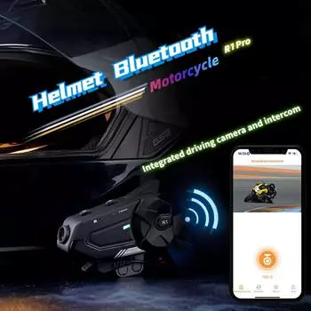 Гарнитура для мотоциклетного шлема, универсальный домофон, водонепроницаемый Wi-Fi, 2K, видеорегистратор, Bluetooth, домофон R1 ProNo Memory Car