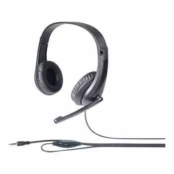 Гарнитура для ПК Buffalo BUFFALO с 4-контактным соединением, антибактериальное оголовье из смолы, черное BSHSHCS115BK