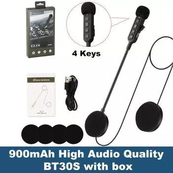 Гарнитура для шлема BT30S Bluetooth 5.3 для мотоциклов: Звонки без помощи рук и музыка Hi-Fi чёрный