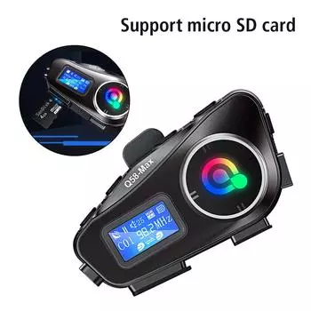 Гарнитура для шлема мотоцикла, многофункциональная, смешанная, совместный доступ к музыке, ЖК-экран, двухъядерный беспроводной интерком, водонепроницаемый