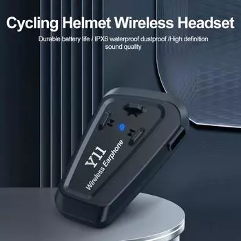 Гарнитура для шлема мотоцикла Y11 BT 5.3, беспроводная гарнитура для звонков по громкой связи, водонепроницаемые наушники для шлема мотоцикла
