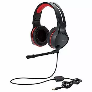 Гарнитура ELECOM Gaming Binaural Mini 50 мм Extra Thick Ear Controller, черная, накладная, 4-контактный штекер, драйвер, амбушюры, в комплекте, GM-HSG01BK