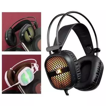 Гарнитура Профессиональные спортивные игры PUBG Гарнитура 3,5 мм USB Проводная светодиодная стереогарнитура и микрофон Игровая гарнитура для ПК чёрный