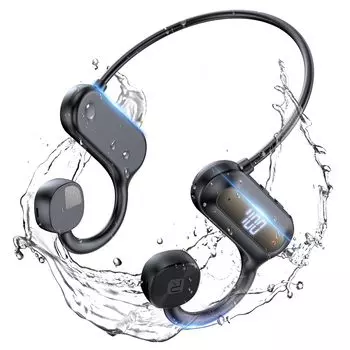 Гарнитура с костной проводимостью Bluetooth Гарнитура Bluetooth с микрофоном Легкая беспроводная гарнитура со светодиодным дисплеем Без наушников Гарнитура с костной проводимостью Меньше
