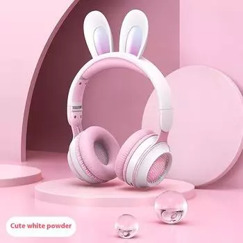 Гарнитура с кроличьими ушками Bluetooth-гарнитура Love LED Luminous Wireless Headset с микрофоном Girl Voice Flagship - Love LED