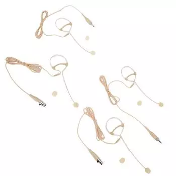 Гарнитура с микрофоном, одно ухо, бежевый, с заушником, на голову C