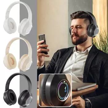 Гарнитура с подсветкой Bluetooth-гарнитура складная светодиодная карта беспроводная гарнитура One Size бежевый