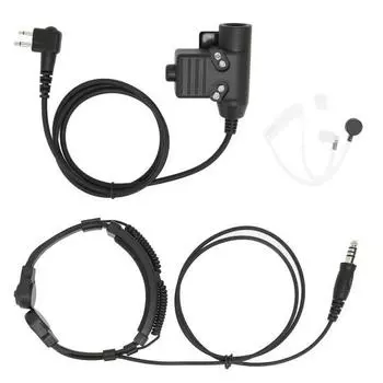 Гарнитура U94 PTT и Throat Control 7,1 мм с шумоподавлением, регулируемая гарнитура для рации с PTT для Motorola