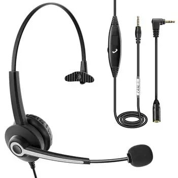 Гарнитура Wantek для ПК с одним ухом и микрофоном с функцией шумоподавления, подходит для веб-звонков, удаленной работы на дому, профессиональной работы, телекоммуникаций, ПК