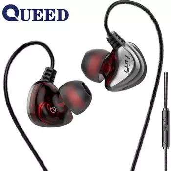 Гарнитура-вкладыши Проводные наушники с тяжелыми басами чёрный