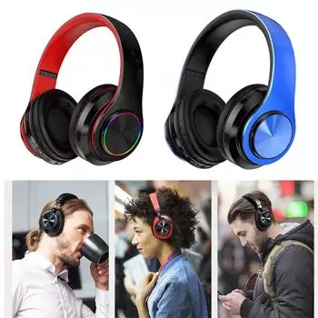 Гарнитуры Геймерские наушники Blutooth Surround Sound Стерео Беспроводные наушники USB с микрофоном Красочная легкая гарнитура для ПК и ноутбука