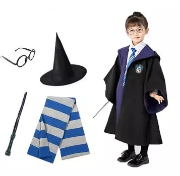 Гарри Поттер Косплей Хогвартс Волшебная форма Детский косплей костюм Хэллоуин Костюм волшебника Волшебная школьная форма Хэллоуин