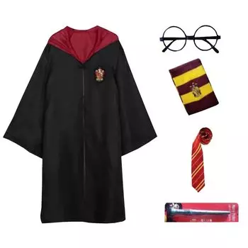 Гарри Поттер Взрослый Хэллоуин Рождество Гриффиндор Полный Гарри Поттер Косплей Костюм 5 предметов Комплект Косплей Костюм Взрослый XXL Часть Взрослый [LAOFENDS]