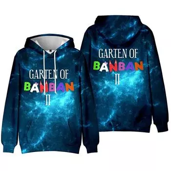 Garten of Banban Мультфильм Мужчины Женщины Толстовки Осенние Повседневные Пуловеры Толстовки Модные Хип-Хоп Толстовки Одежда XS
