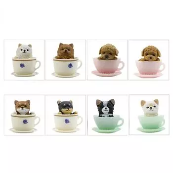 Гашапон Игрушки Чашка Собака Кошки Модель Животного Миниатюрные Собачки Украшения Ландшафтная Декорация Dog 8pcs