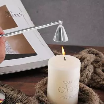 Гаситель для свечей в форме колокольчика с длинной ручкой, полированная нержавеющая сталь, фитиль для чайных свечей, гаситель пламени, стопор для свечей, аксессуары для свечей розового золота