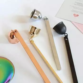 Гаситель фитиля свечи Разноцветные аксессуары для свечей Колокольчик с длинной ручкой Инструменты для ухода за свечами Товары для дома Подарки любителям рукоделия black