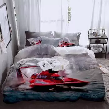 Гастон Гуффи на пристани Комплект пододеяльника Кинг Квин Дабл Фулл Твин Одинарный Размер Комплект постельного белья 140x210cm