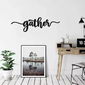 Gather Metal Wall Art Signs Elegant Wall Decorations for Living Room and Kitchen - Stylish and Modern Accent for Your Home Space чёрный