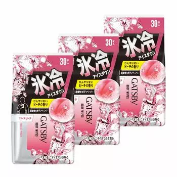 GATSBY GATSBY Body Paper Freeze Peach 30 листов x 3 шт. в упаковке, большой лист для тела, мужской