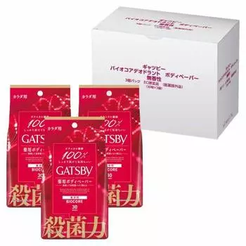 GATSBY [квази-лекарство] Bio Core Дезодорант для тела Мужская стерилизующая антиперспирантная дезодорирующая салфетка для удаления пота Без запаха Набор из 30 листов (x 3)
