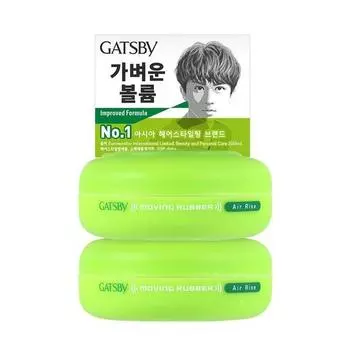 Gatsby Moving Rubber Air Rise 80 г x 2, лучшие мужские средства для волос в Корее