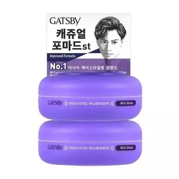 Gatsby Moving Rubber Wild Shake 80г x 2, лучшие мужские средства для волос в Корее