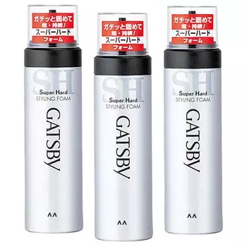 GATSBY Styling Foam Super Hard Hair Conditioner 185 г x 3 флакона для мужчин