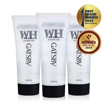 Gatsby Styling Gel Wet & Hard Hair Gel, 200g, 3 pieces